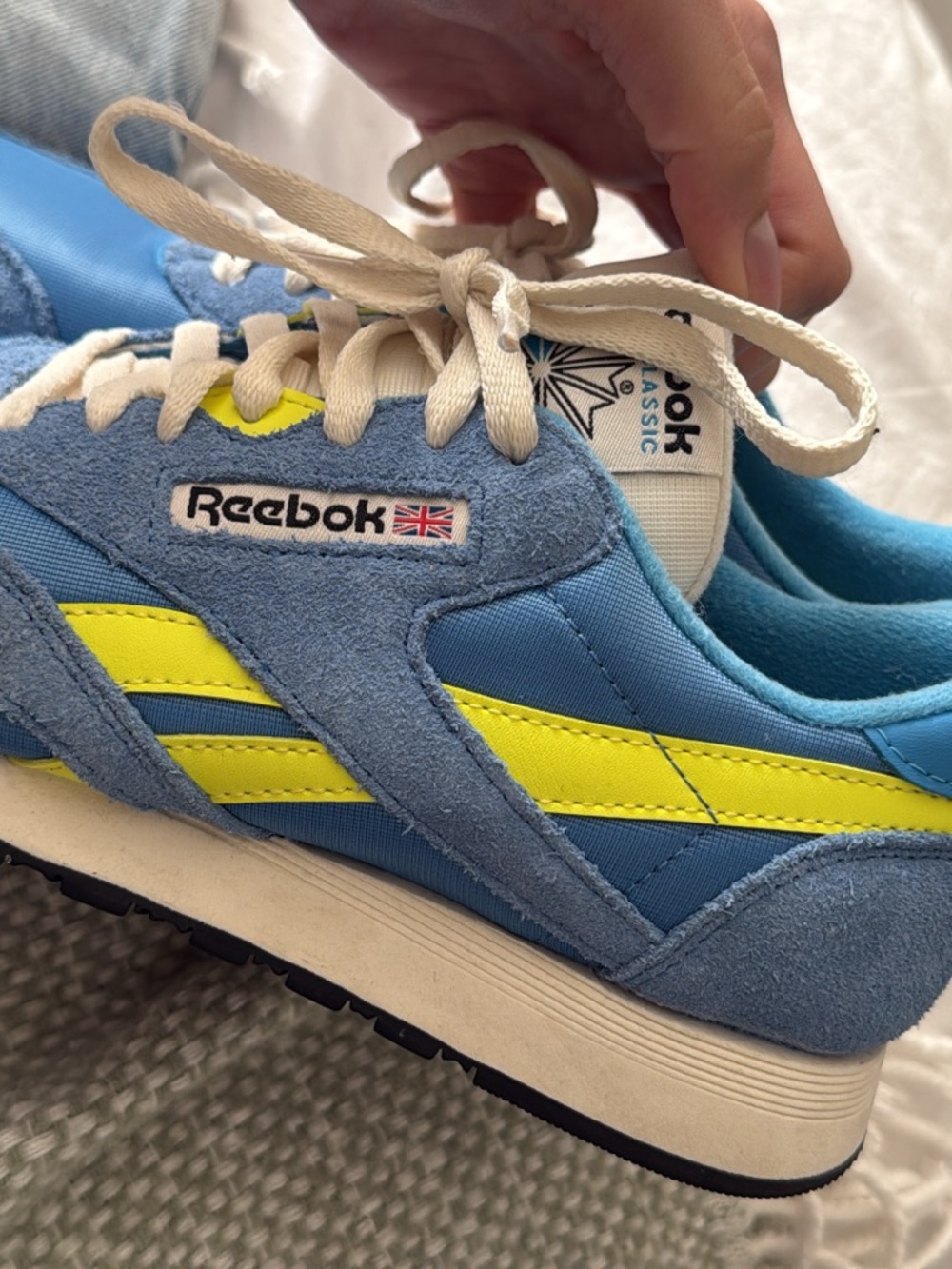 Reebok Kids Light Blue & Neon Yellow Low-Top Sneaker